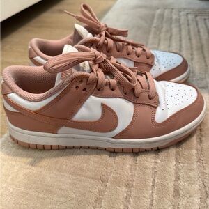 Nike Blush and White Low-Top Sneakers